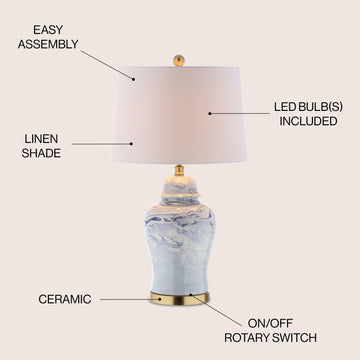Wallace 26" Ceramic LED Table Lamp - JONATHAN Y